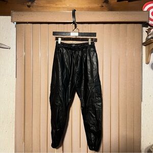 Bershka Pleather Loose Jogger Size Small Black Men’s with Drawstring